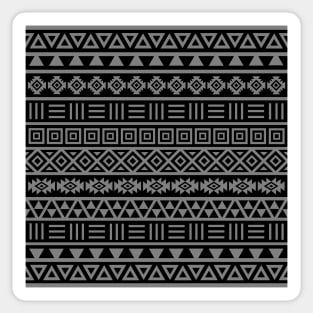 Aztec Influence Pattern Gray on Black Sticker